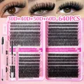 640pcs DIY lash extension kit with 30D-60D cluster lashes bond seal and tweezers - Increased Density Mix Full Kit (DIY-TZ-161)