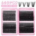 640er DIY Wimpernverlängerung Set mit 50D bis 100D Mix in zwei rosa Boxen - Extrem Ultra Voluminöser Hoher Dichte Stil (DIY-JMS-210)