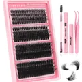 Kit completo per ciglia finte fai-da-te con estensioni, colla, sigillante e pinzette - Set di strumenti per ciglia finte (DIY-B-09-1)