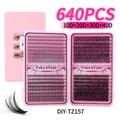 640pcs DIY individual lash clusters set 10D-40D density 9-16mm black eyelashes - 10D-40D Mixed Lash Clusters (DIY-TZ157)