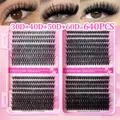 640Pcs DIY cluster eyelash extensions set in 30D to 60D dense volume and curly finish - Increased Density Mix Style (DIY-TZ-161)