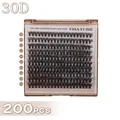Faux cils 30D DIY en grappes de 10-18mm mixtes et 200 pièces en fibres épaisses - 30D Boîte Unique Sans Outils (DIY-SET-611)