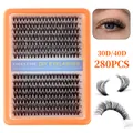 DIY σετ βλεφαρίδες 30D 40D φυσικές μεμονωμένες βλεφαρίδες 10-20mm 280 τεμάχια - Φυσικό Πυκνό Στυλ (DIY-SET-607)