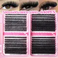 640pcs DIY cluster lashes set with mixed 50D to 100D volume and natural curl finish - Super Dense Mix Style (DIY-TZ-162)