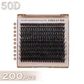 Mix of 200pcs 50D individual lash clusters with lengths from 10mm to 18mm - 50D Single Box Without Tools (DIY-SET-613)