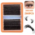 Σετ βλεφαρίδων DIY με 280 τουφάκια και πυκνότητα 50D 60D σε ημιδιαφανές πορτοκαλί κουτί - DIY-SET-608