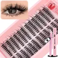 Set completo per extension ciglia con ciglia a ciuffetti, colla a due punte e pinzetta - Set Di Pinzette Per Colla Rosa 595 (DIY-SET-595)