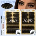 Σετ βλεφαρίδων DIY με τούφες 80D και 100D, κόλλα, στεγανωτικό και λαβίδα εφαρμογής - Συστάδες Βλεφαρίδων με Κόλλα Σετ 3 Τεμαχίων (DIY-TZ-145 Set)