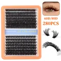 Σετ επέκτασης βλεφαρίδων DIY με 280 τούφες βλεφαρίδες όγκου 60D 80D σε μήκη 10-20mm - Έξτρα Πυκνό Στυλ (DIY-SET-609)