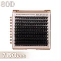 DIY cluster lashes set 80D 180pcs mixed lengths 10mm to 18mm in portable box - 80D Single Box Without Tools (DIY-SET-615)