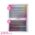 DIY Cluster Wimpern Set 10D 20D Volumen 9-15mm Mix Länge 280 Stück pro Box - 10D+20D Dichte (DIY-SET-636)