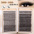 DIY cluster lashes set 8-18mm in 30D and 40D styles with natural fluffy volume effect - 30D+40D Density Combination