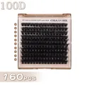 DIY cluster lash extensions 100D black fluffy thick 160pcs set 10mm to 18mm lengths - 100D Single Box Without Tools (DIY-SET-616)