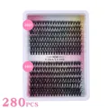 Wimpernverlängerung Set mit 280 Stk 30D 40D schwarze Einzelwimpern in 9-15mm Länge - 30D+40D Dichte (DIY-SET-637)
