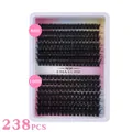 DIY Cluster Wimpernverlängerung 80D und 100D Volumen im 238er Set mit 9-15mm Länge - Diy-set-639