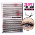 DIY Lash Extension Kit with 10D and 20D natural volume cluster eyelashes in 9-16mm length - 10D and 20D Dense Style (DIY-TZ168)