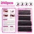 DIY-Wimpernbündel-Buch mit 240 Stück 120D-180D dichten Wimpern und Anleitung - 240 Cluster Segmentierte Falsche Wimpern (DIY-JMS-270)