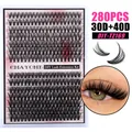 280pcs DIY cluster lashes set with mixed lengths 9-16mm and D-curl 30D 40D styles - 30D and 40D Dense Style (DIY-TZ169)