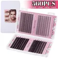DIY cluster lash extension kit with 560 pieces in 10D to 40D natural voluminous styles - Natural Dense Style 10D-40D (DIY-JMS-229)