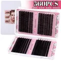 DIY cluster lash extension kit with 560 pieces in 50D to 100D dense D curl styles - Diy-jms-231