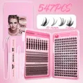 Kit de extensión de pestañas DIY con 547 grupos, 10-16mm, adhesivo, sellador y pinzas - Estilo Con Herramientas Rosas (DIY-JMS-241) / Kit de 547 Racimos Con Herramientas