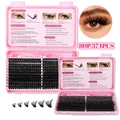 Kit de 374 faux cils individuels noirs en boîte rose avec guide d'utilisation - Densité 80 Rangées (374 Grappes) - Cils Uniquement