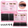 Kit ciglia a ciuffetti fai-da-te in scatola rosa con manuale d'uso completo in inglese - Stile a Massima Densità (Solo Ciglia)