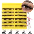 Σετ DIY βλεφαρίδων D-curl σε τουφάκια με μήκη από 10mm έως 18mm για φυσικό αποτέλεσμα - DIY-SET-659+Λευκό Τσιμπιδάκι