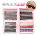 392pcs DIY cluster lashes set with mixed colors and black fibers in pink storage case - High Capacity Mixed Color Style (DIY-TZ040)