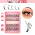 Set di 240 ciglia finte individuali 10D in confezione rosa con lunghezze 8-16 mm miste - DIY-SET-665
