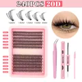 Kit da 240 ciglia a ciuffetto 20D con pinzetta rosa e set colla bond and seal - DIY-SET-666 (Con Strumenti Rosa)