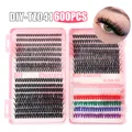 DIY colorful cluster lashes kit with 600 pieces featuring mixed colors and black 9-16mm styles - High Volume Mixed Color Style (DIY-TZ041)