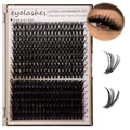 Kit de faux cils en grappes noirs de 10mm à 18mm pour un volume naturel D-curl - DIY-SET-681 (Boîte Unique)