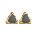 Geometrische Dreiecks-Ohrstecker im Vintage-Stil in Schwarz und Gold-Optik - Schwarz