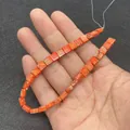 Pulsera artesanal de cuentas cuadradas de jaspe imperial en tonos naranja y amarillo - 3x6x6mm / Rojo Anaranjado (Nº8)