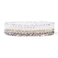 Bohemian crystal beaded bracelet set featuring four stacked tiers in iridescent colors - 19cm / Iridescent Transparent Milky White Pale Brown Smokey Gray Style (FK2253-19CM)