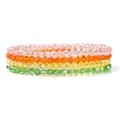 Detail of stacked colorful faceted crystal beaded bracelets in pink, orange and yellow - 19cm / Pink Orange Yellow Green Candy Color Style (FK2257-19CM)