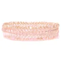 Set de pulseras de cuentas de cristal bohemio en rosa suave para estilo playero - Estilo Rosa Cálido (FK1285-19CM)