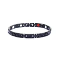 Détail du bracelet de magnétothérapie noir avec écailles texturées et inserts colorés - Noir