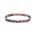 Bracelet magnétique en cuivre avec motifs de croix et textures d'écailles de dragon noir - Bronze Antique Brossé
