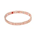 Bracelet de magnétothérapie en or rose avec maillons en croix et pierres énergétiques - Or rose
