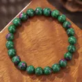 Natural Ruby in Zoisite beaded bracelet with green and red stones for men and women - Ruby in Zoisite Style (ZJ14149)