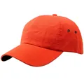 Classic orange cotton baseball safety helmet hat with ventilation holes and curved brim - Orange