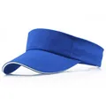 Dunkelblaue Sonnenblende aus Baumwolle mit weißem Rand für Damen und Herren - Verstellbar / Blau