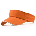 Oranges Baumwoll-Sonnenvisier für Damen und Herren mit weißer Paspelierung - Verstellbar / Orange