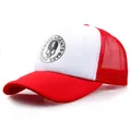 Rot-weiße Trucker-Mütze mit BASS AGENTS Logo und atmungsaktiven Netzeinsätzen - L(58-60cm) / Rot