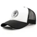 Schwarz-weiße Mesh-Trucker-Mütze mit Totenkopf-Logo für den Sommer-Hip-Hop-Stil - L(58-60cm) / Schwarz