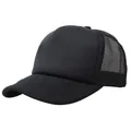 Classic black trucker hat with mesh back and adjustable foam front for outdoor wear - Black