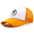 Orange-weiße Mesh Trucker Cap mit schwarzem Agents Bass Totenkopf-Logo auf der Vorderseite - L(58-60cm) / Orange