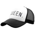 Klassieke King en Queen trucker pet met zwart gaas en wit paneel met de tekst Queen - L / Zwart Queen Stijl
